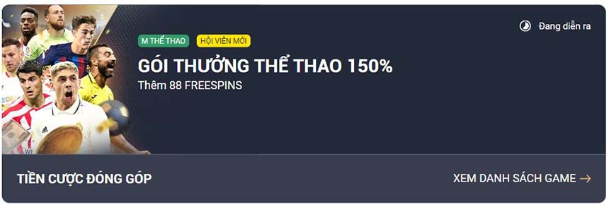 Các chương trình khuyến mãi nạp đầu của M88 Các chương trình khuyến mãi nạp đầu của M88